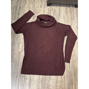 All Saints Cashmere Women Burgundy Cowl Neck Sweater Top  Size Small
